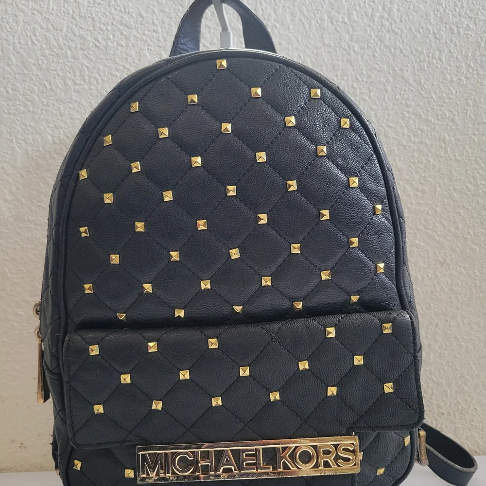 Michael Kors Black Quilted Backpack